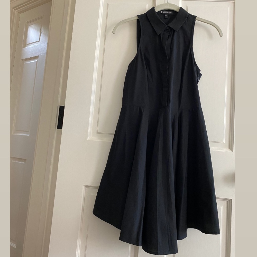 Express | Black Sleeveless Fit & Flare Dress • 2